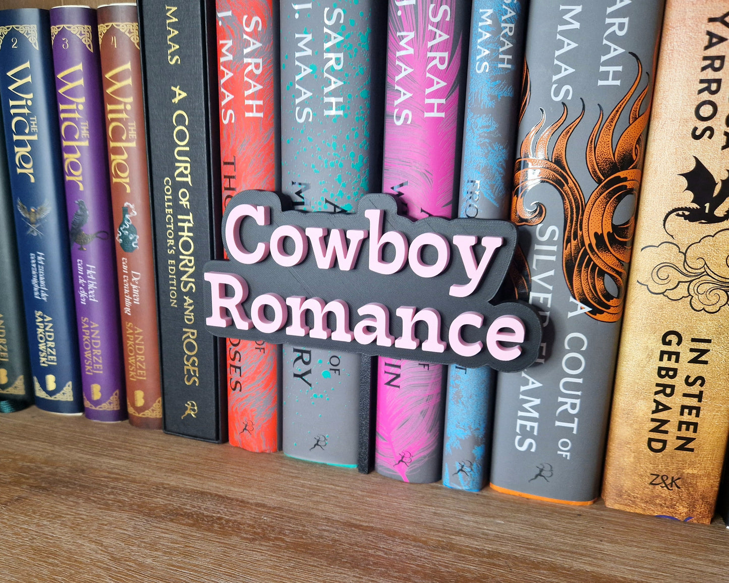 Bookshelf Peekout Sign - Cowboy Romance