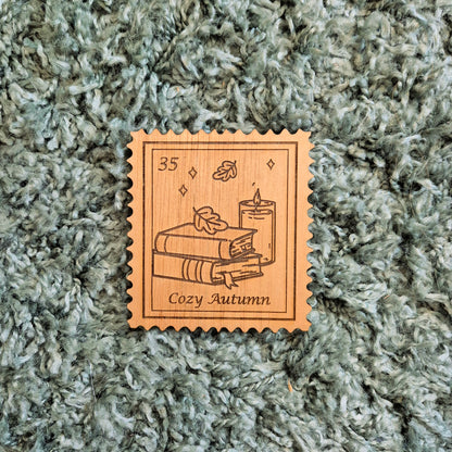 Bookish Postzegel Onderzetter - Cozy Autumn