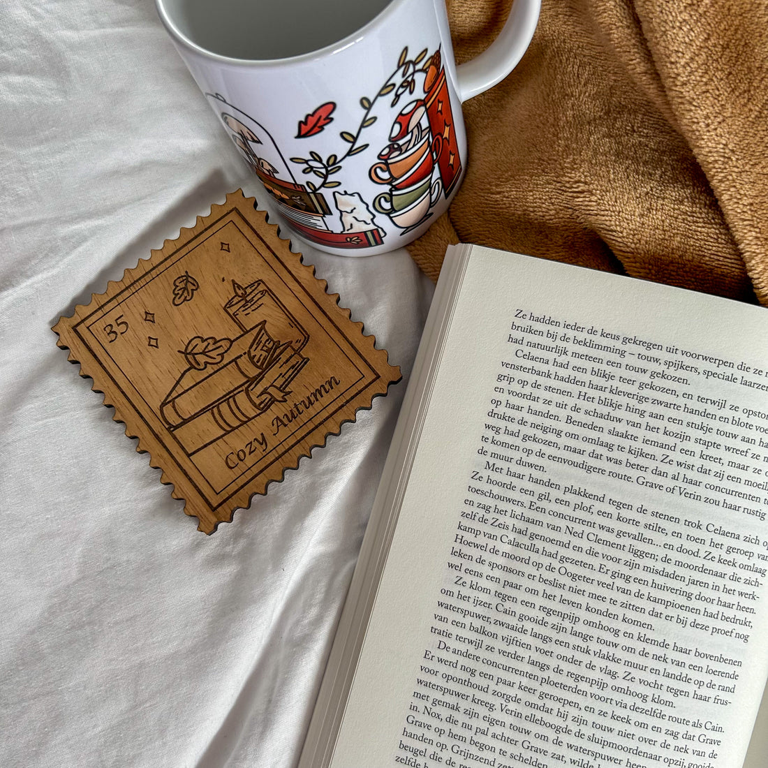 Bookish Stamp Coaster - Cozy Autumn