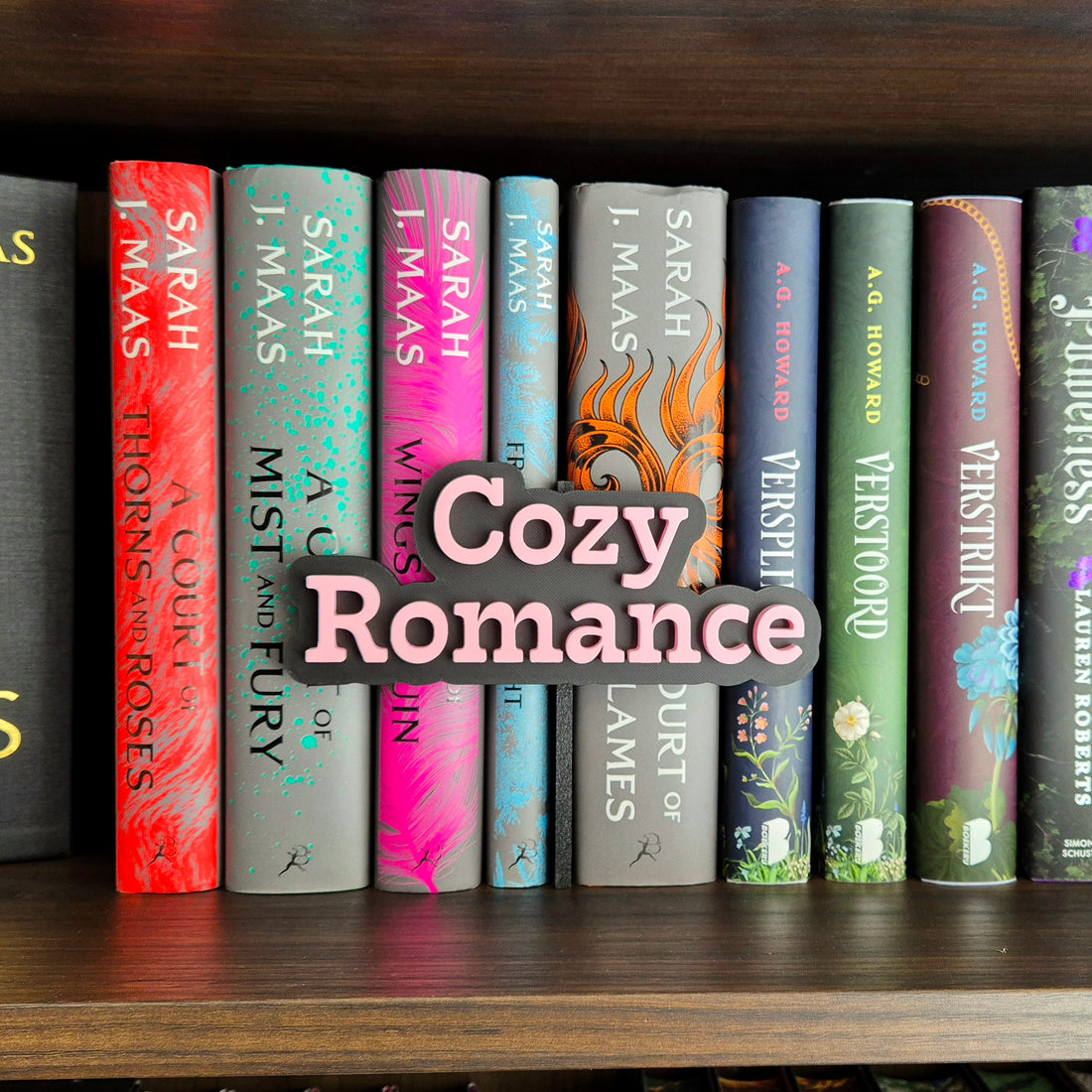 Bookshelf Peekout Sign - Cozy Romance