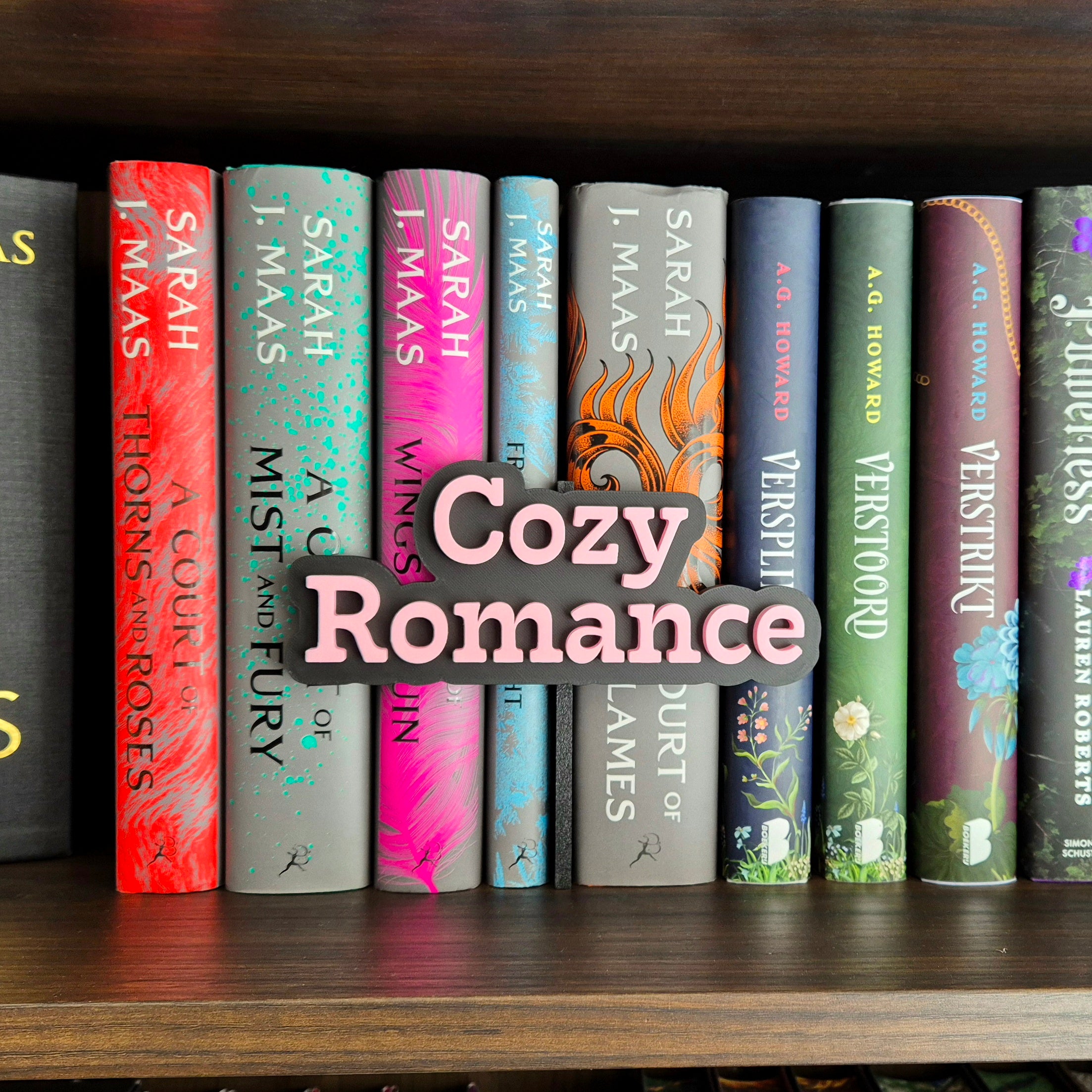Bookshelf Peekout Sign - Cozy Romance