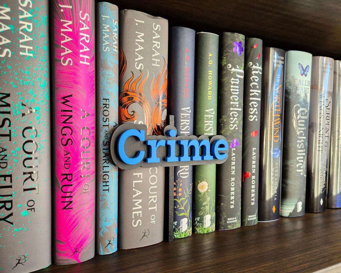 Bookshelf Peekout Sign - Crime