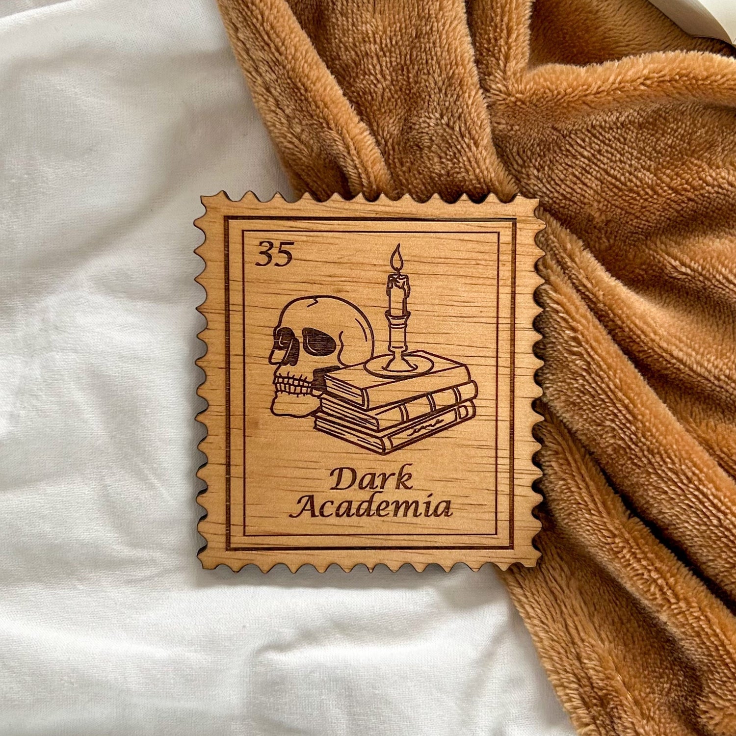 Bookish Postzegel Onderzetter - Dark Academia