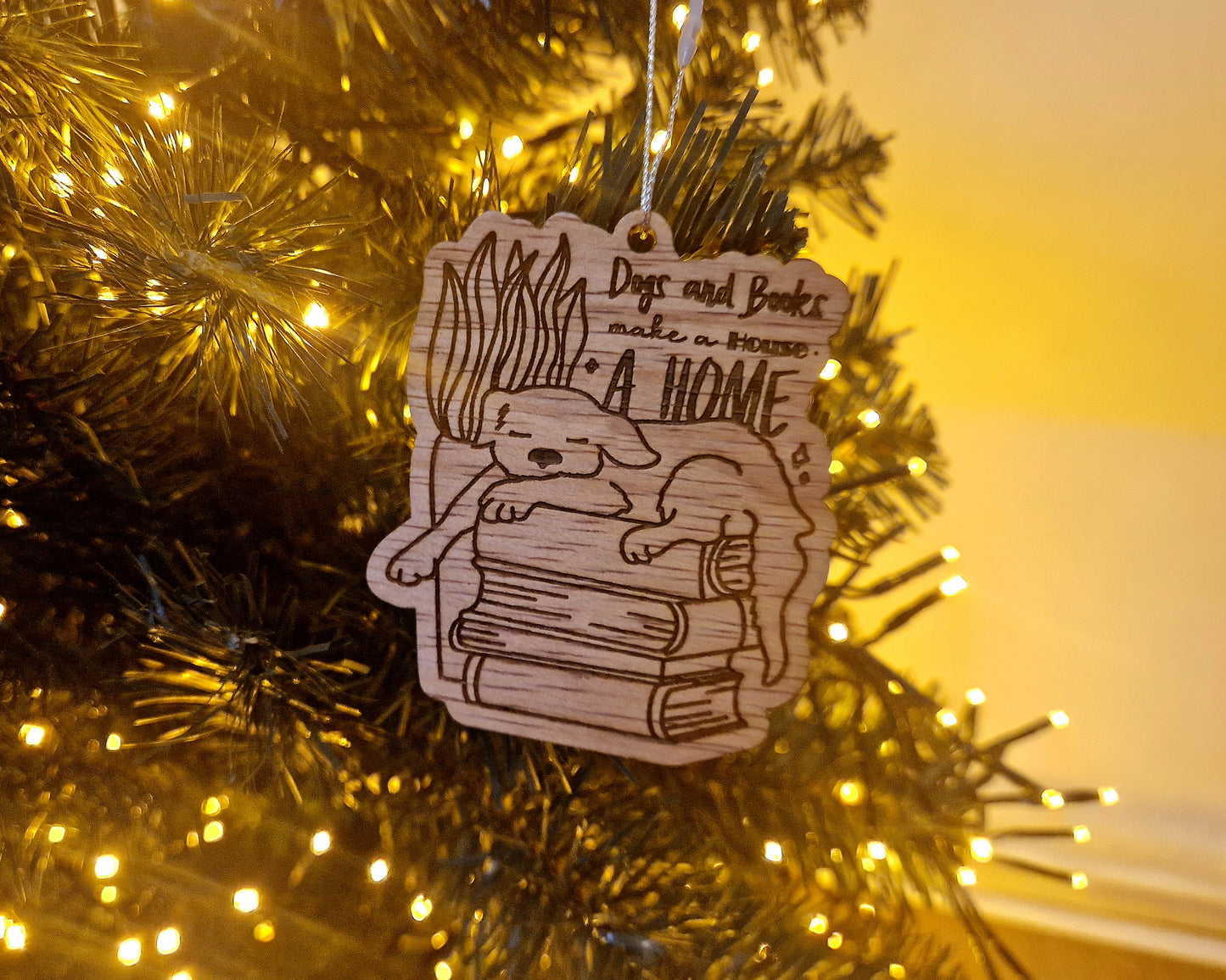 Bookish Ornament - Dogs and Books