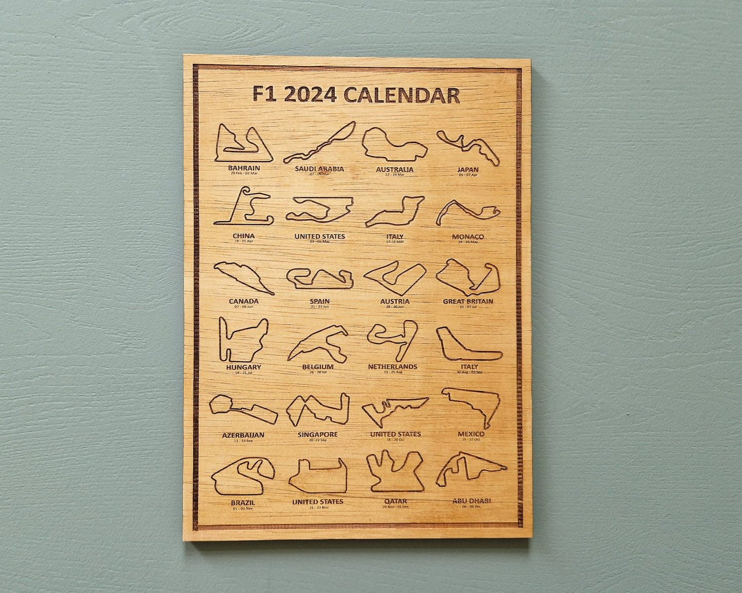Formula 1 Wall Art - Calendar 2024