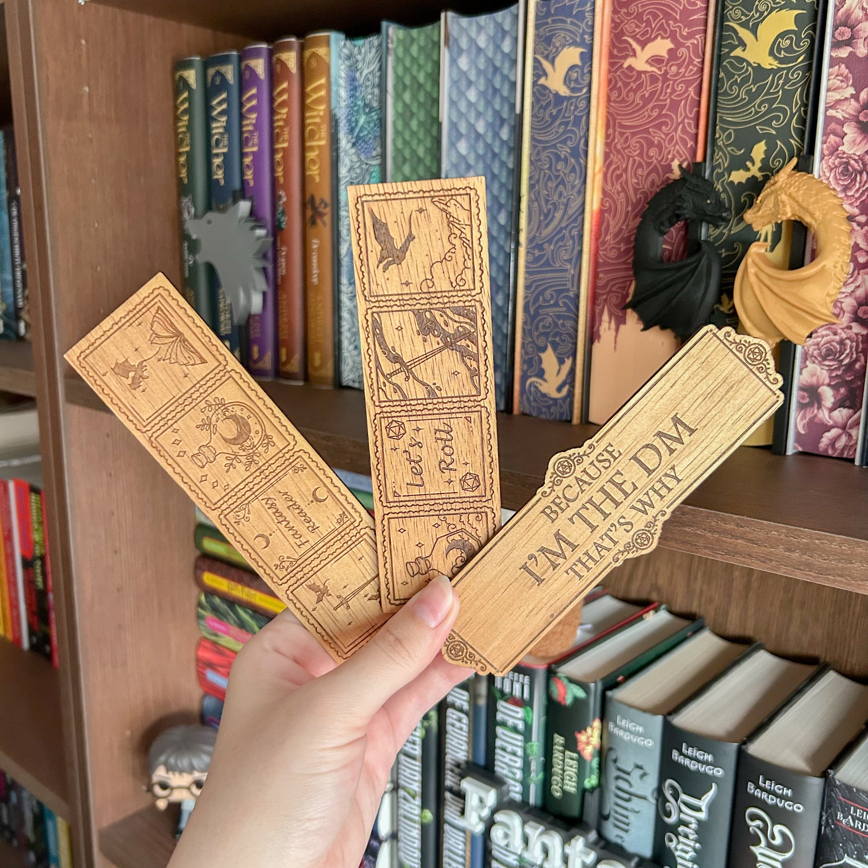 Houten Boekenlegger - Fantasy Reader