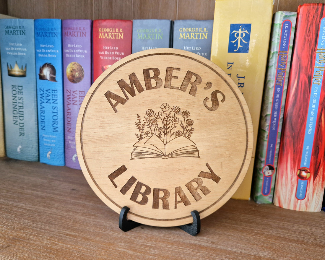 Library bordje - Personaliseerbaar 