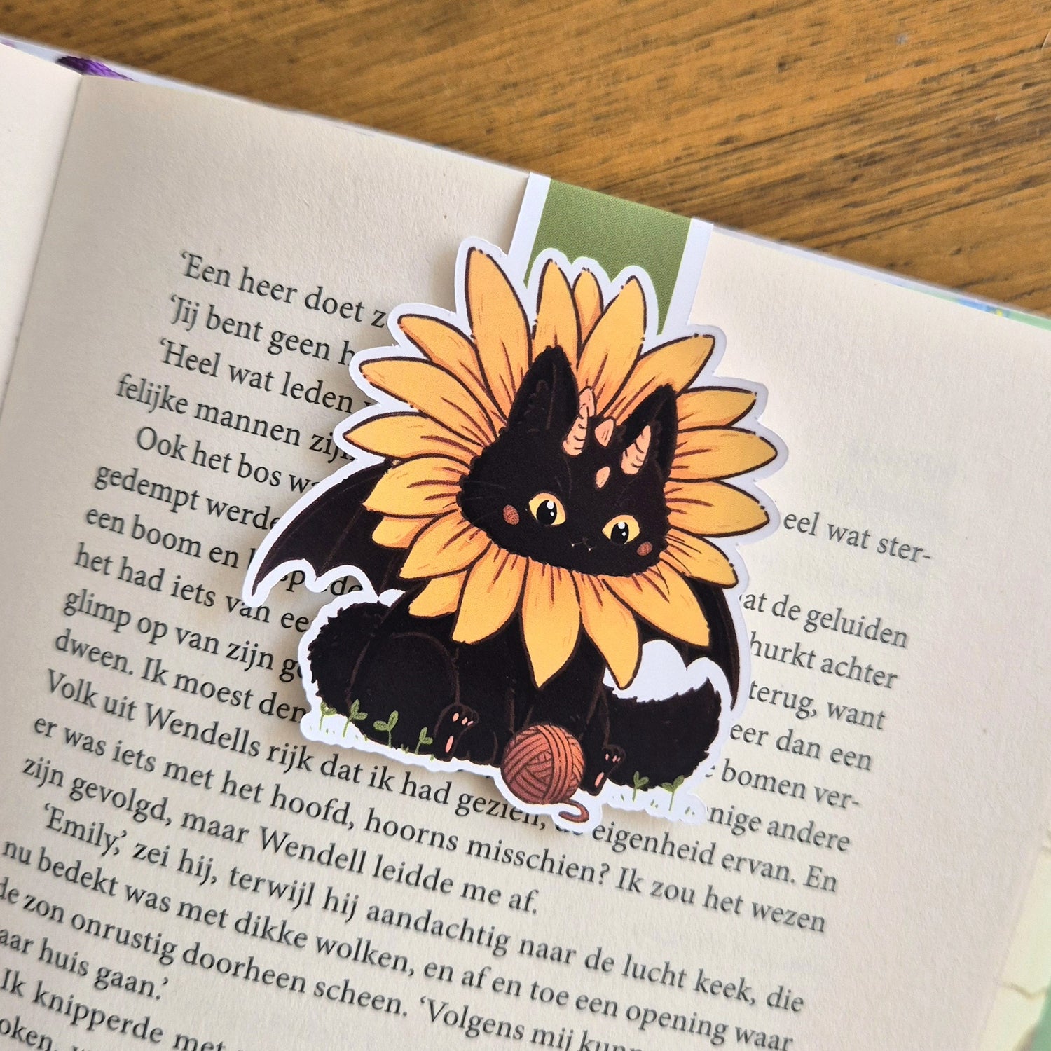 Magnetische Boekenlegger - Draakat Zonnebloem