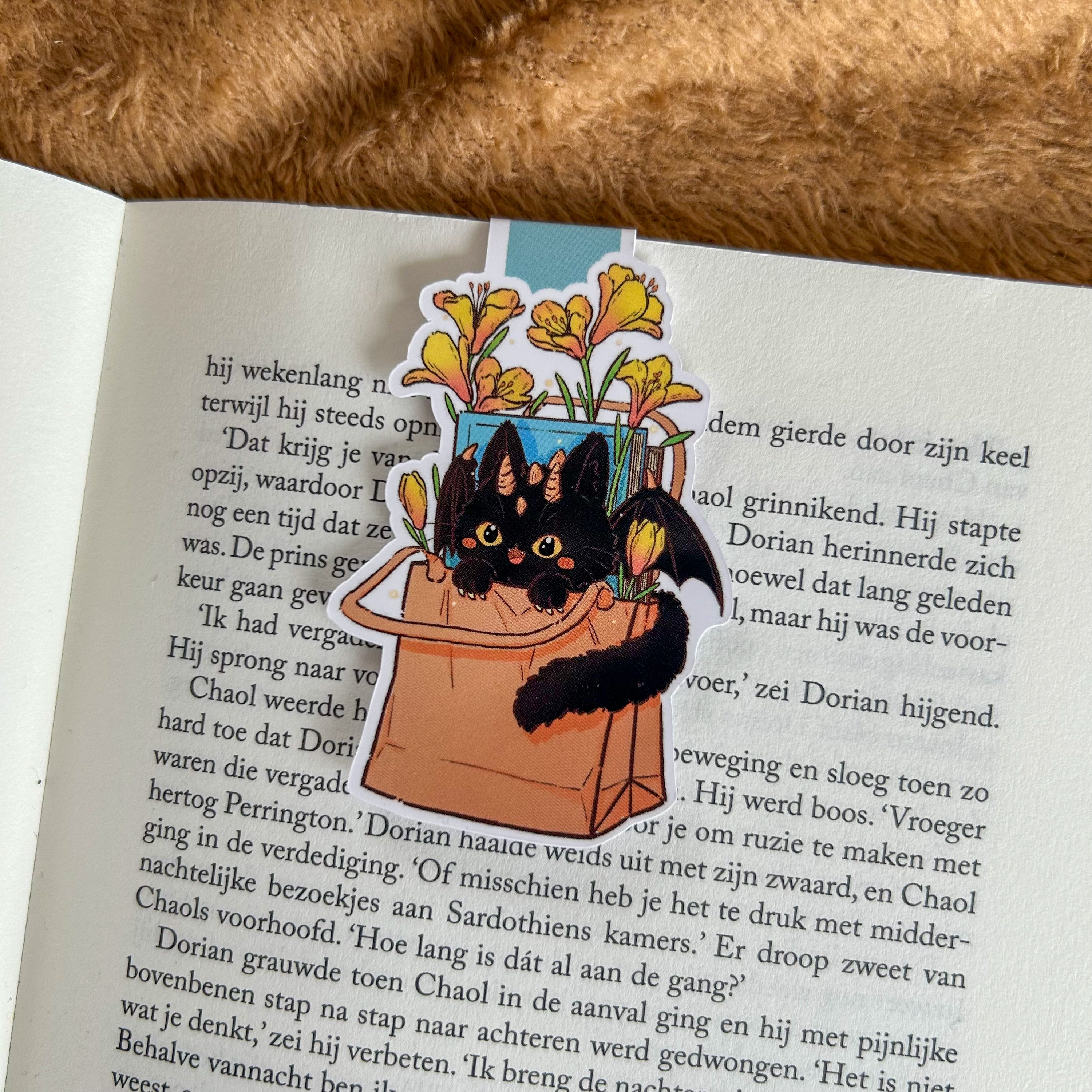 Magnetische Boekenlegger - Draakat in de tas