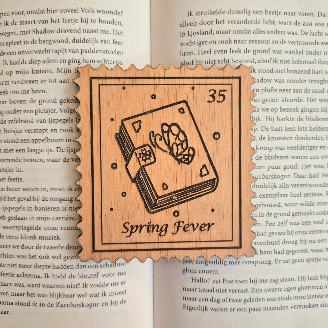 Bookish Postzegel Onderzetter - Spring Fever