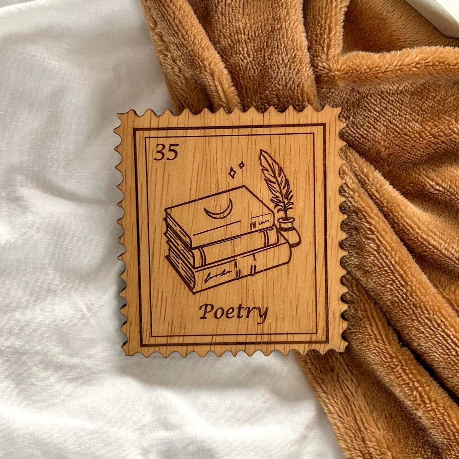 Bookish Postzegel Onderzetter - Poetry