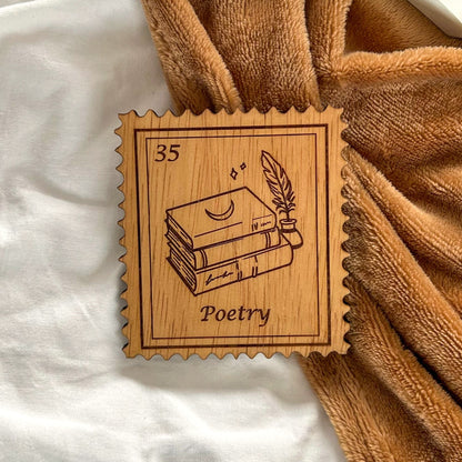 Bookish Postzegel Onderzetter - Poetry