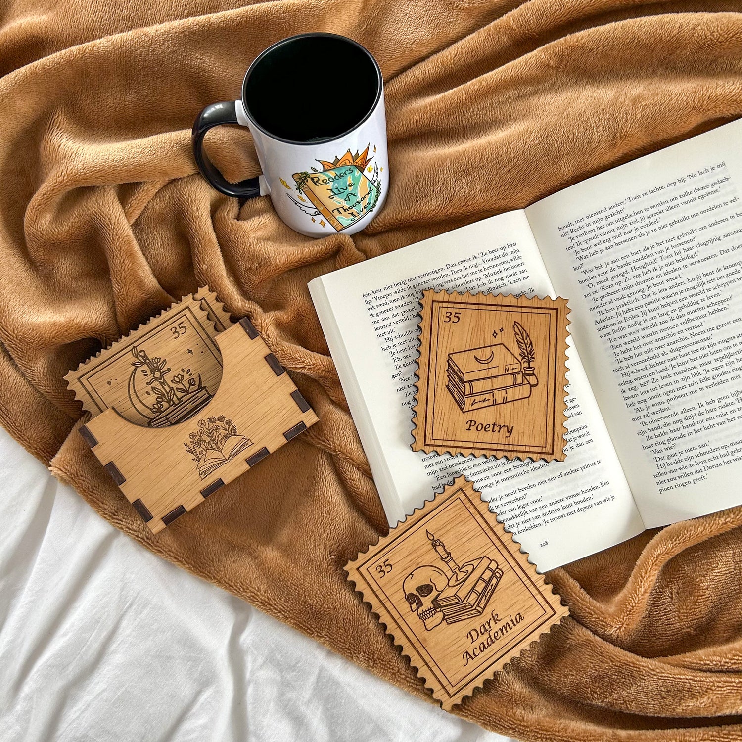 Bookish Postzegel Onderzetter - Poetry