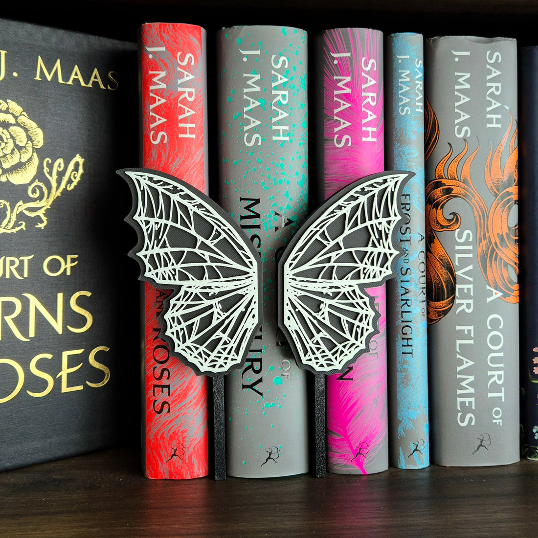 Bookshelf Peekout Sign - Spiderweb Butterfly Wings