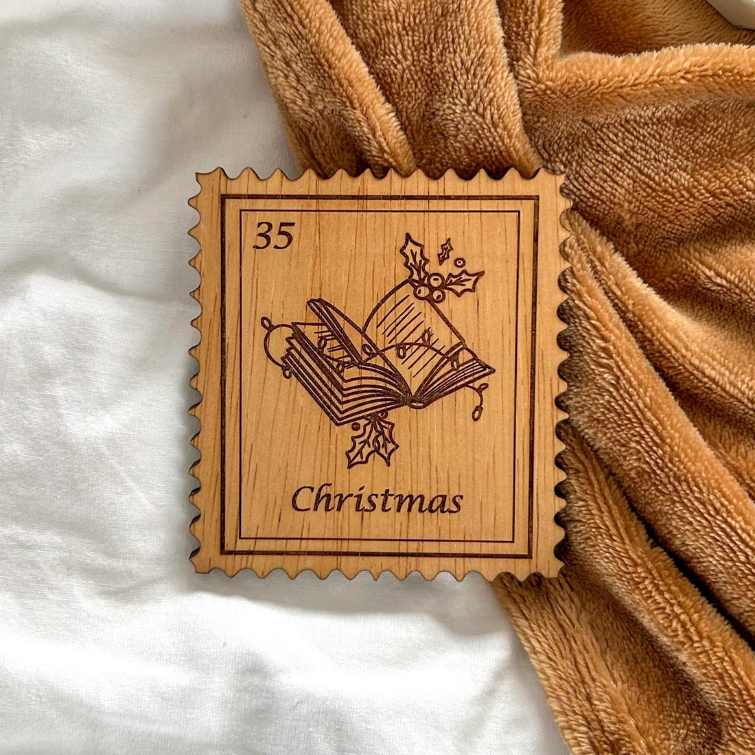 Bookish Postzegel Onderzetter - Christmas