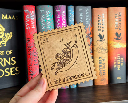 Bookish Stamp Coaster - Spicy Romance