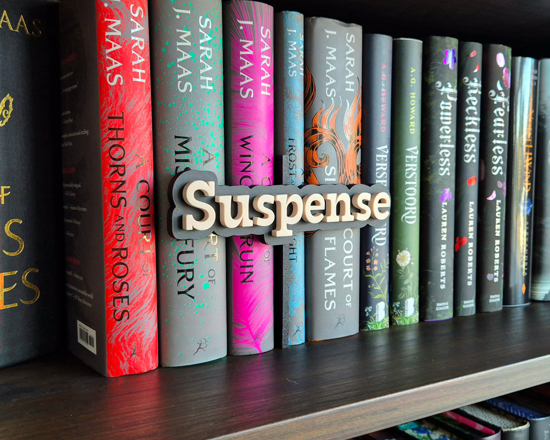 Bookshelf Peekout Sign - Suspense
