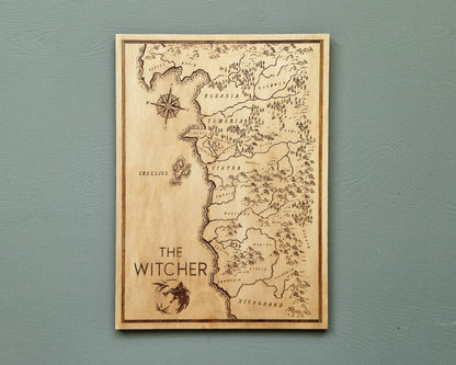 The Witcher Wood Art -  Northern Realms Map