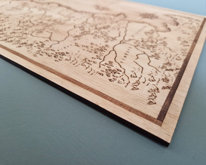 The Witcher Wood Art -  Northern Realms Map