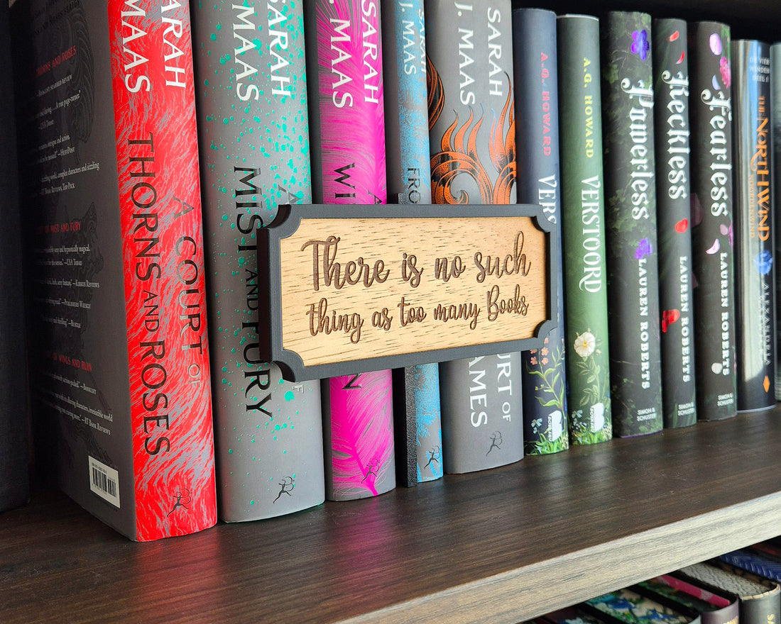 Wooden Peekout Sign - Too many Books