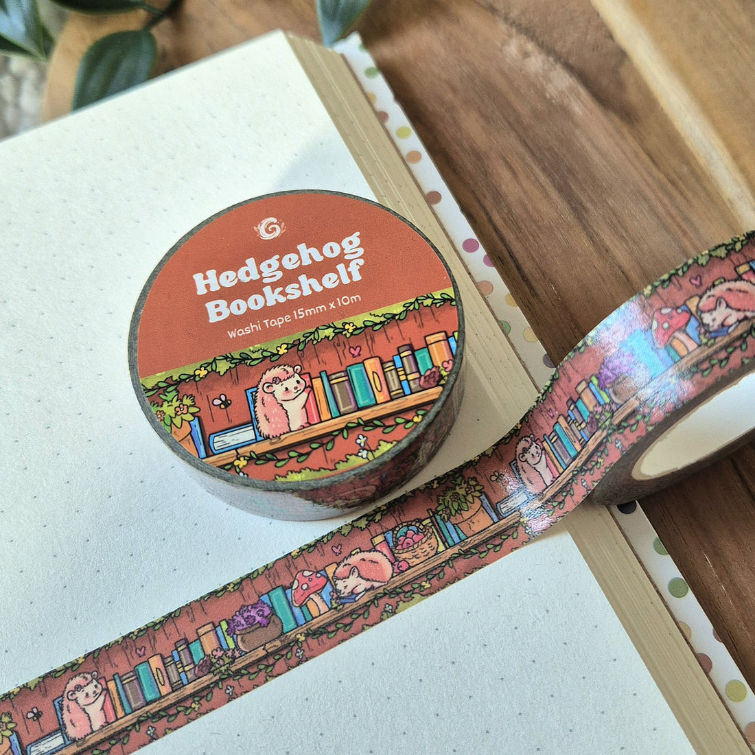 Washi Tape - Hedgehog Bookshelf