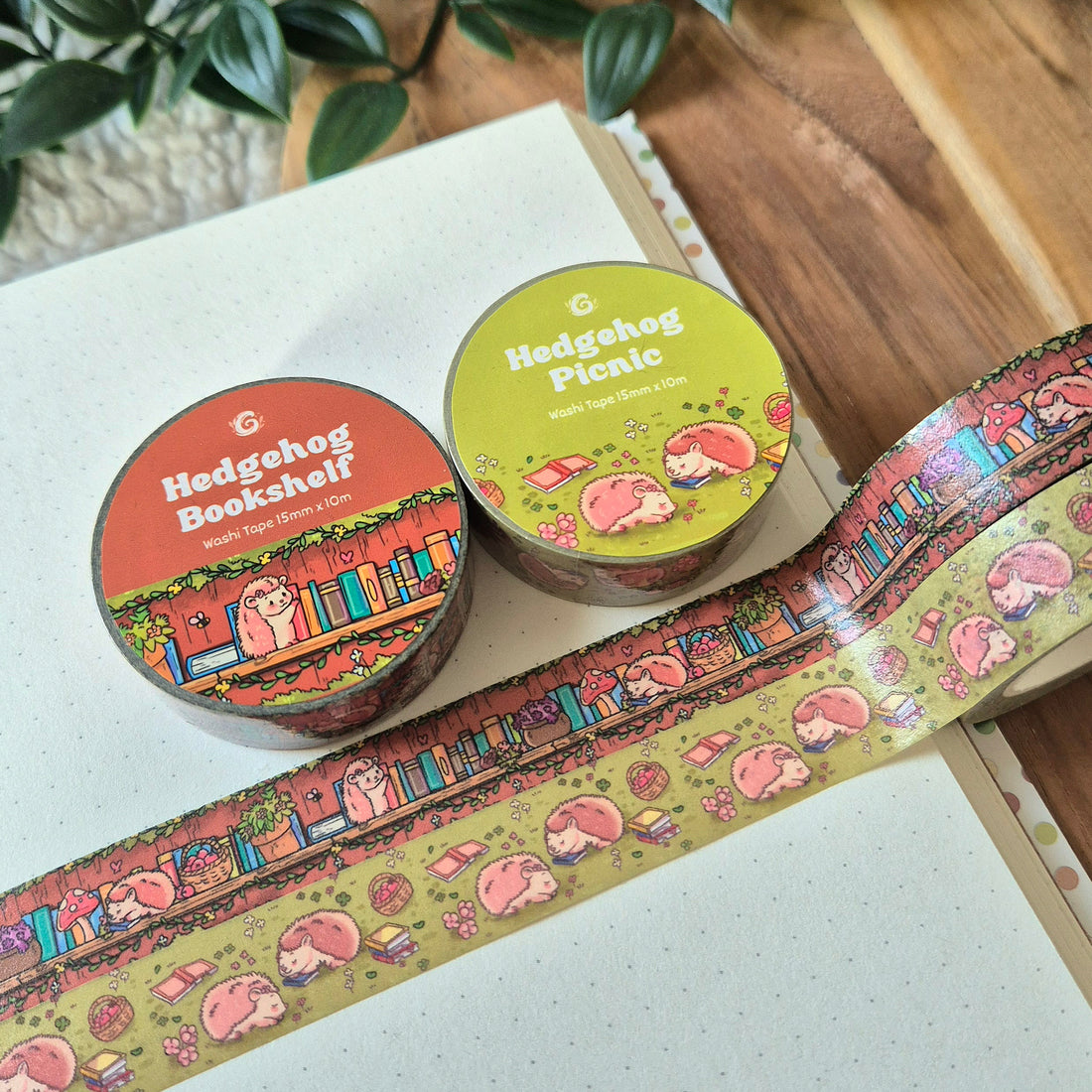 Washi Tape - Hedgehog Bookshelf