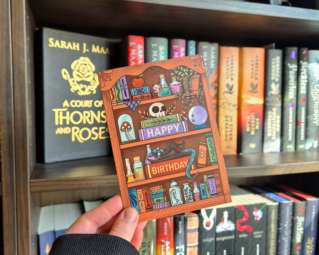 Birthday Card - Witchy Bookcase