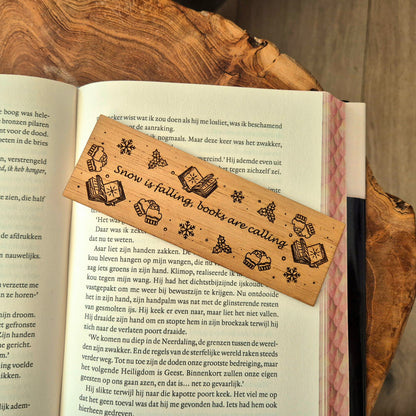 Wooden Bookmark - Snow is Falling
