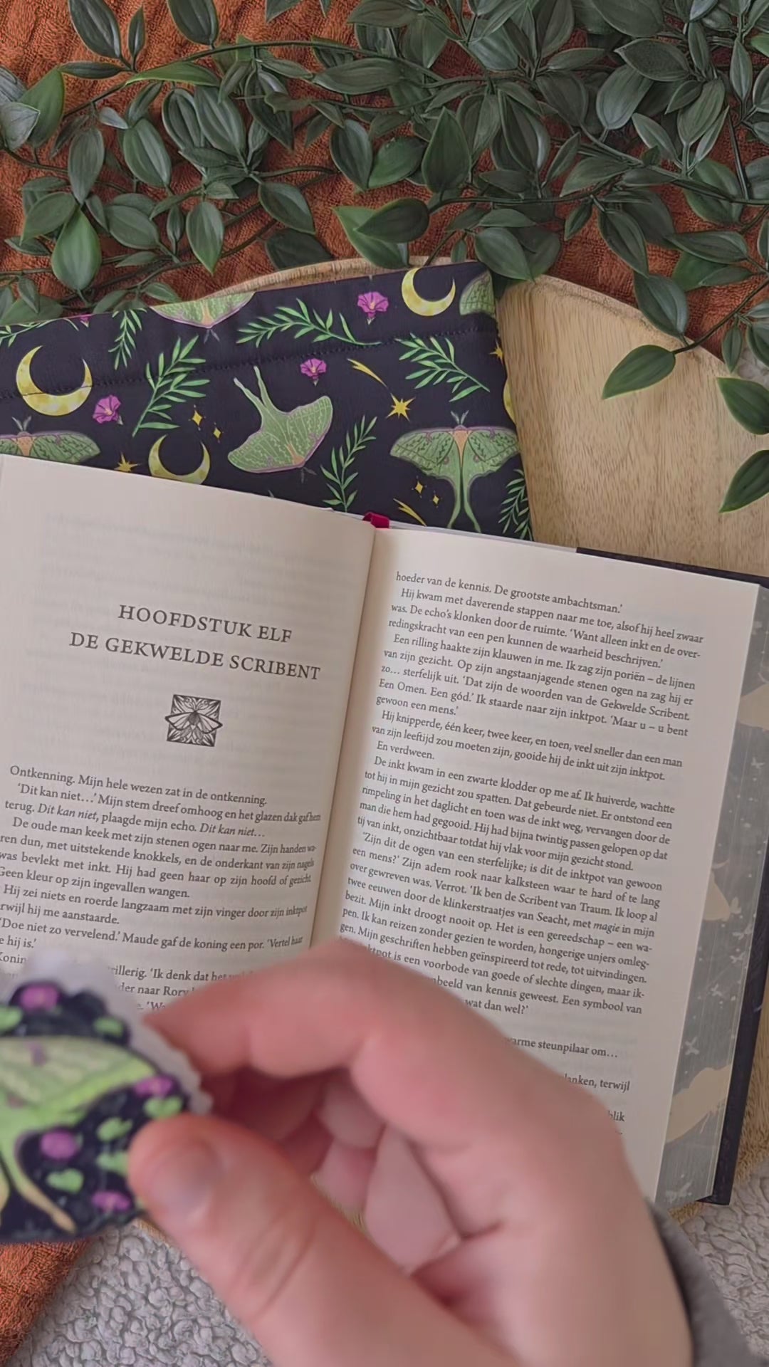 Magnetische Boekenlegger - Floral Luna Moth 
