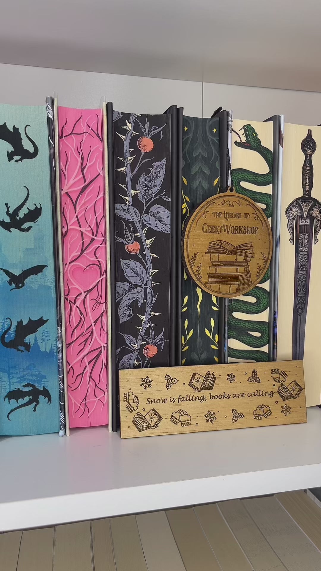 Wooden Bookmark - Winter Reads