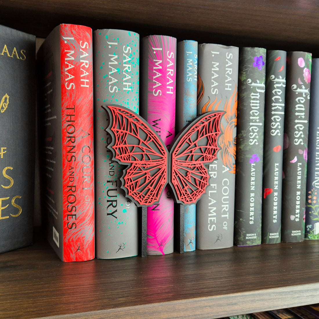 Bookshelf Peekout Sign - Spiderweb Butterfly Wings