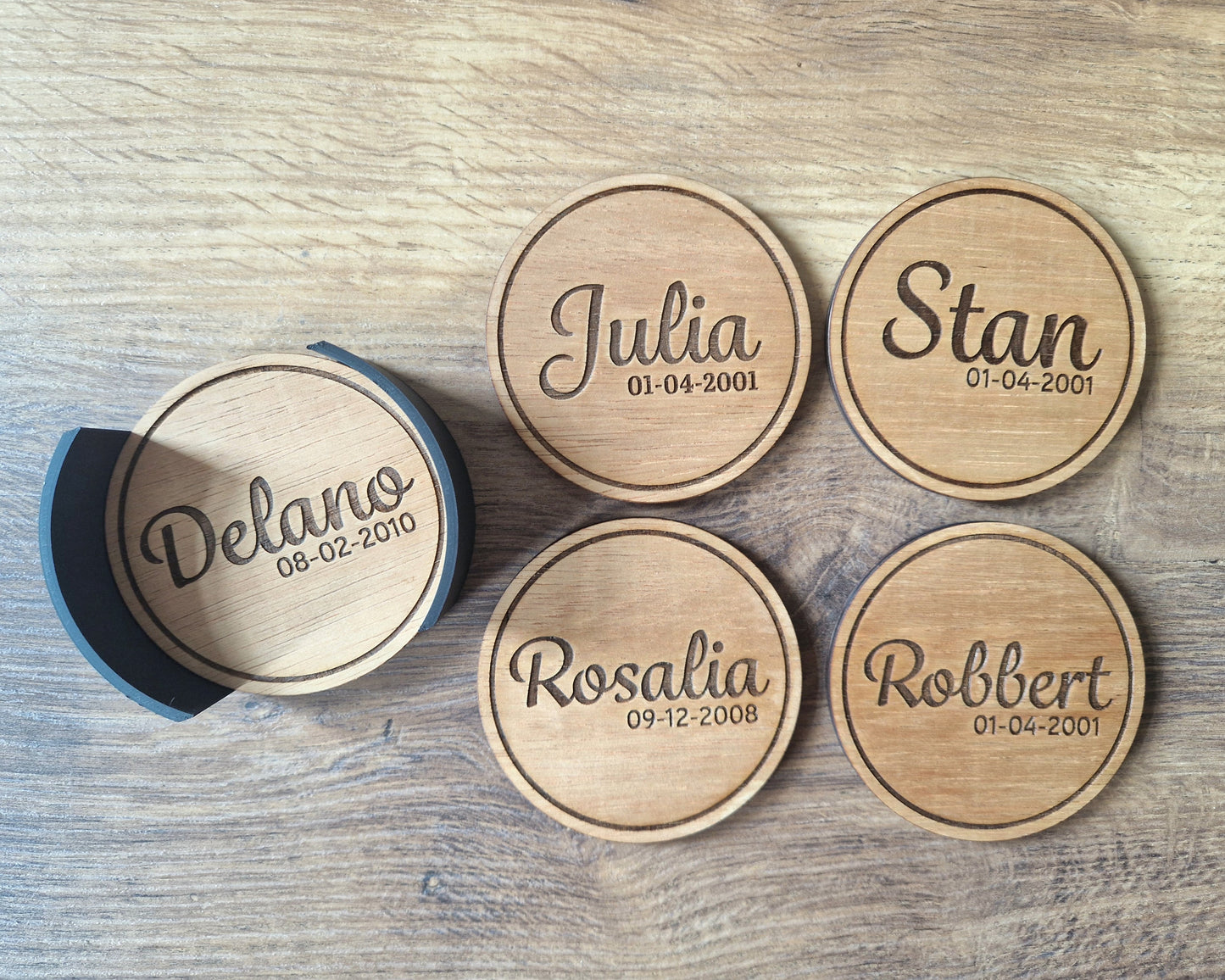 Personalizable Coasters Set - Names & Birthdays