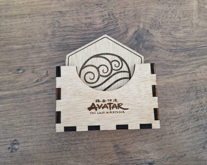 ATLA Inspired Coasters set of 5 - Avatar Fan Gift - Home Decor - Present - Housewarming Gift - Avatar the last Airbender, White Lotus