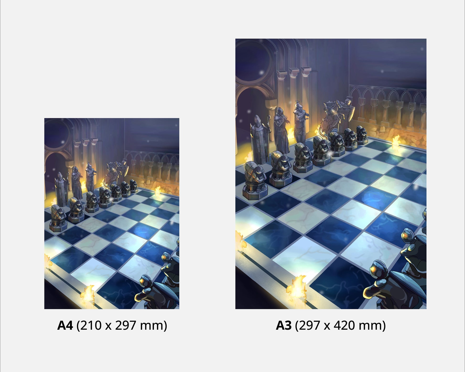 HP Movieposter - Wizard Art - Hogwarts print - Wall Art - Wizards Chess Art Work - Game Poster - Home Decor