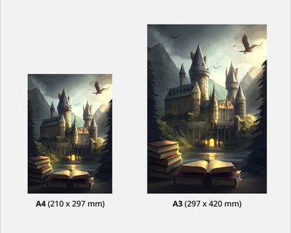 HP Movieposter - Wizard Art - Hogwarts print - Hogwarts Wall Art - Wizard Books Art Work - Game Poster - Decor