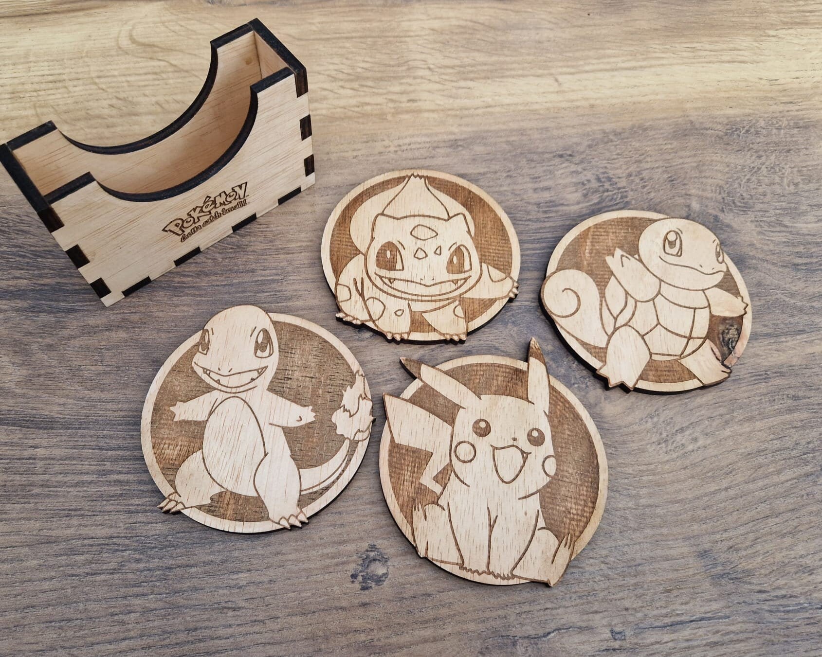 Choose Any Pokemon Coasters set! Pokemon Fan Gift - Home Decor - Present - Favorite Pokemon Coasters - Pokemon gift