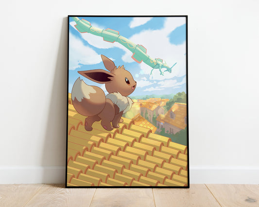 Poster of Eevee - Pokemon Art - Eevee Print - Wall Art - Pokemon Card Art Work - Pokemon Poster - Decor