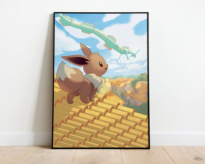 Poster of Eevee - Pokemon Art - Eevee Print - Wall Art - Pokemon Card Art Work - Pokemon Poster - Decor